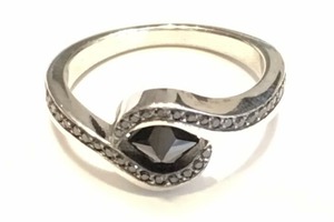 Black diamond and palladium ring by award winning Charmian Beaton