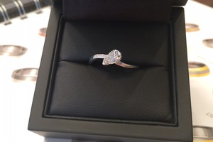 handmade 18ct white gold and pear cut diamond ring by award winning charmian beaton design