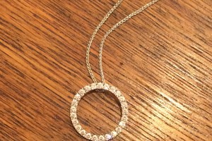 Handmade diamond set pendant in 18ct white gold by charmian beaton design